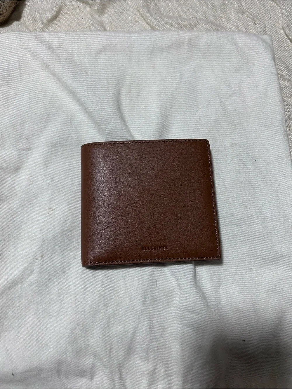 Minimalist Brown Leather Bi-Fold Wallet -
